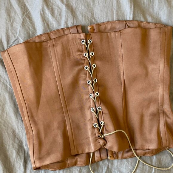 Tops - Danielle Guizio Women's Tan and Brown Corset